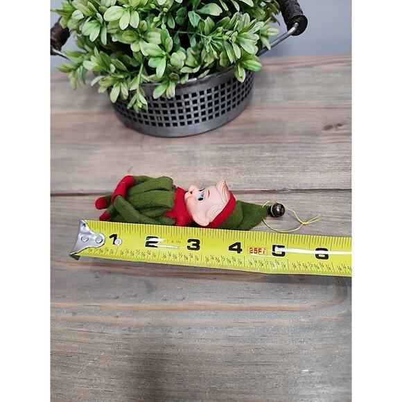 Vintage Elf Knee Hugger Pixie Figure Sakai & Co Ltd Japan Red Green 4" - Picture 5 of 5
